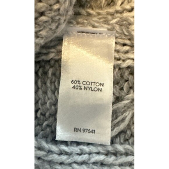 J. Jill Wearever Collection Marled GRAY WHITE Chunky Cable Knit Sweater Sz S - Picture 7 of 10